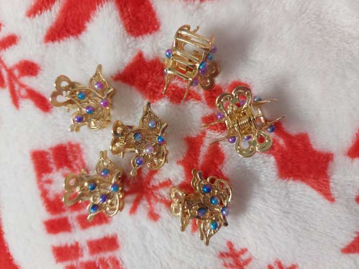 Фотография покупателя товара Крабик для волос «Адель», бант, 2.5 см, золото - Фото 1