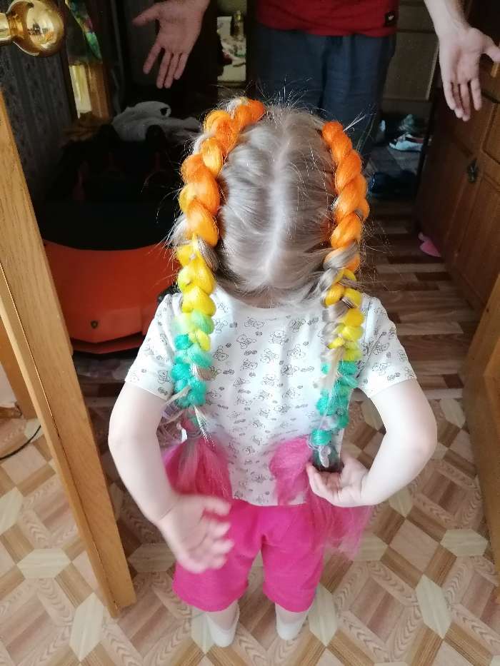 Фотография покупателя товара ZUMBA Канекалон четырёхцветный, гофрированный, 60 см, 100 гр, цвет радуга(#DY2) - Фото 7