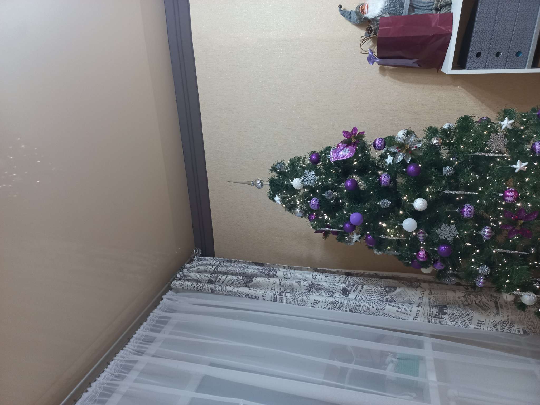 Фотография покупателя товара Верхушка на ёлку «Классика полосы» 28 см, серебристый - Фото 2