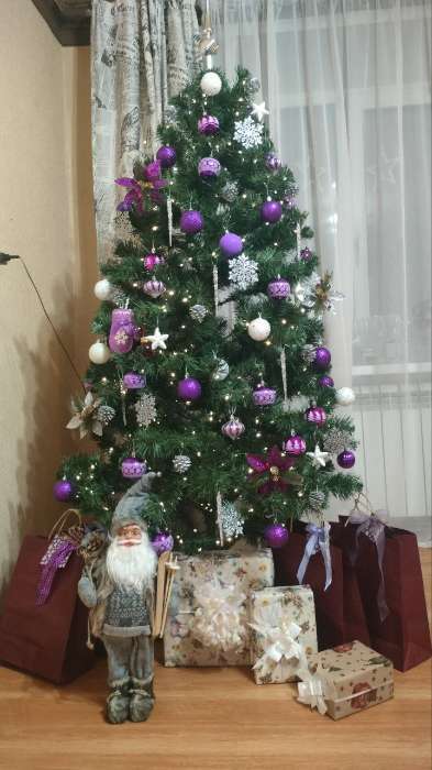 Фотография покупателя товара Ёлочные игрушки «Новогодняя ёлка», шары новогодние, d=6 см, набор 6 шт., фиолетовый - Фото 1