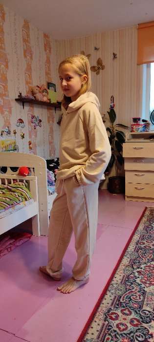 Фотография покупателя товара Костюм детский (худи, брюки) Casual Collection KIDS цвет бежевый, рост 152
