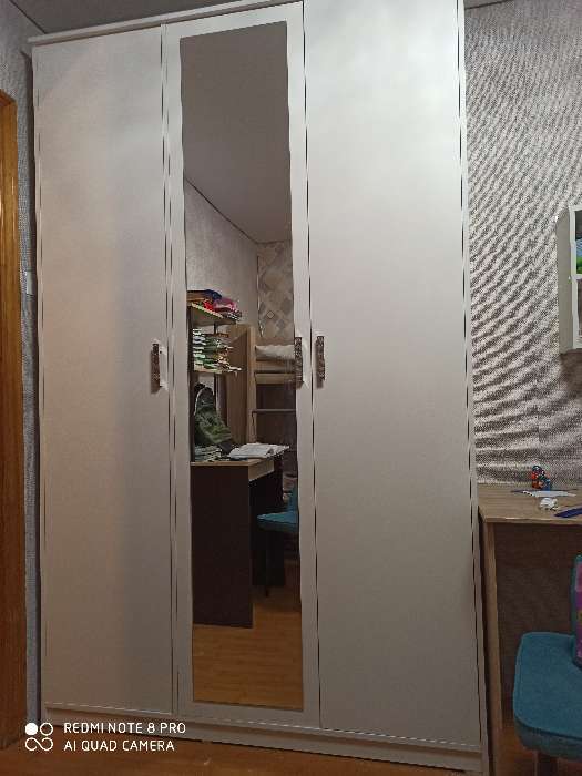 Фотография покупателя товара Шкаф 3-х створчатый Орион с зеркалом, 1413х2300х450, Белый/Белый - Фото 32