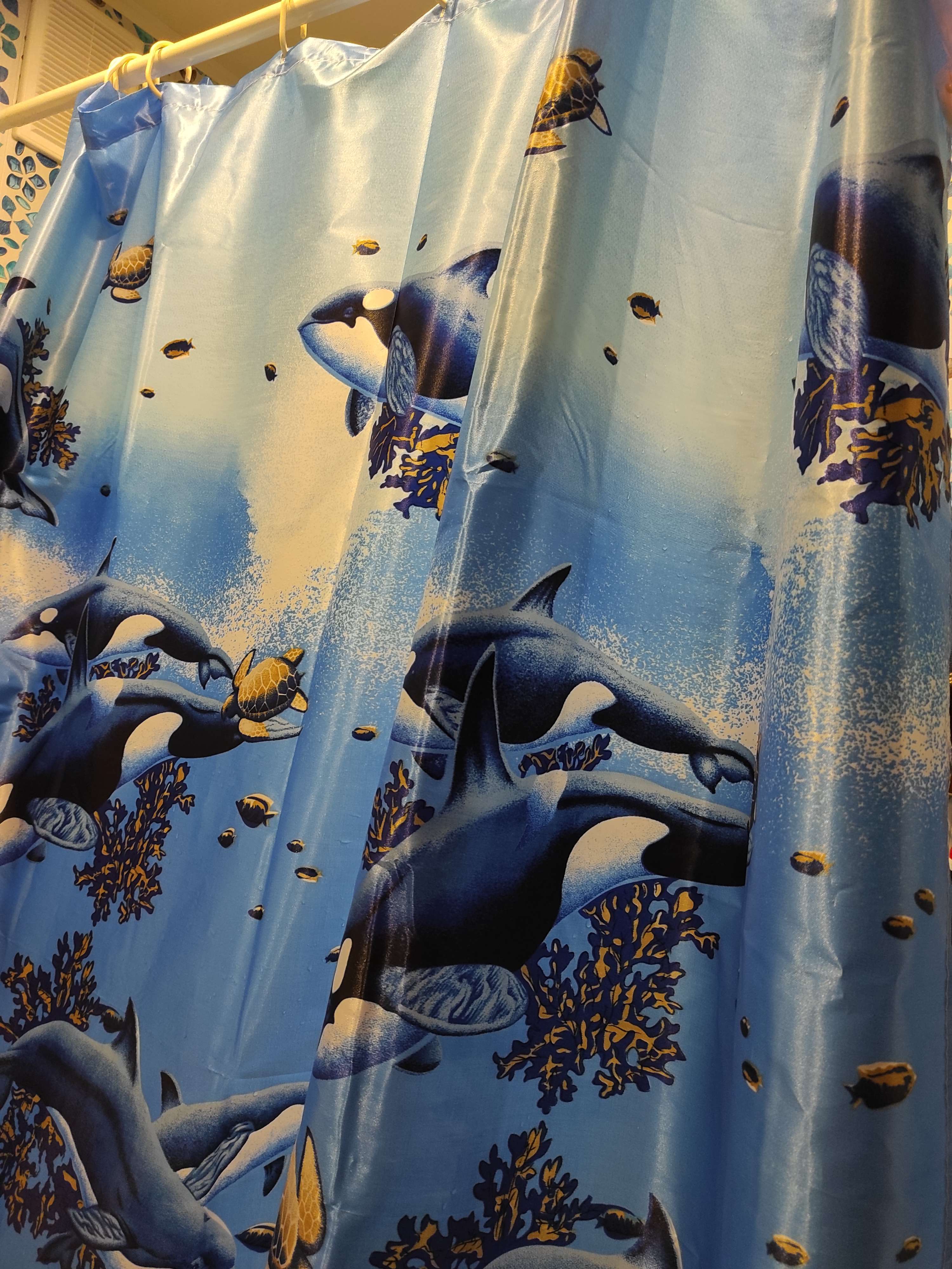 Фотография покупателя товара Штора для ванны Доляна «Морская», 180×170 см, полиэстер - Фото 5