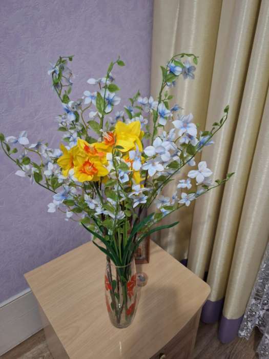 Фотография покупателя товара Цветы искусственные «Свинчатка плюмбаго», h=87 см, сиреневые - Фото 1