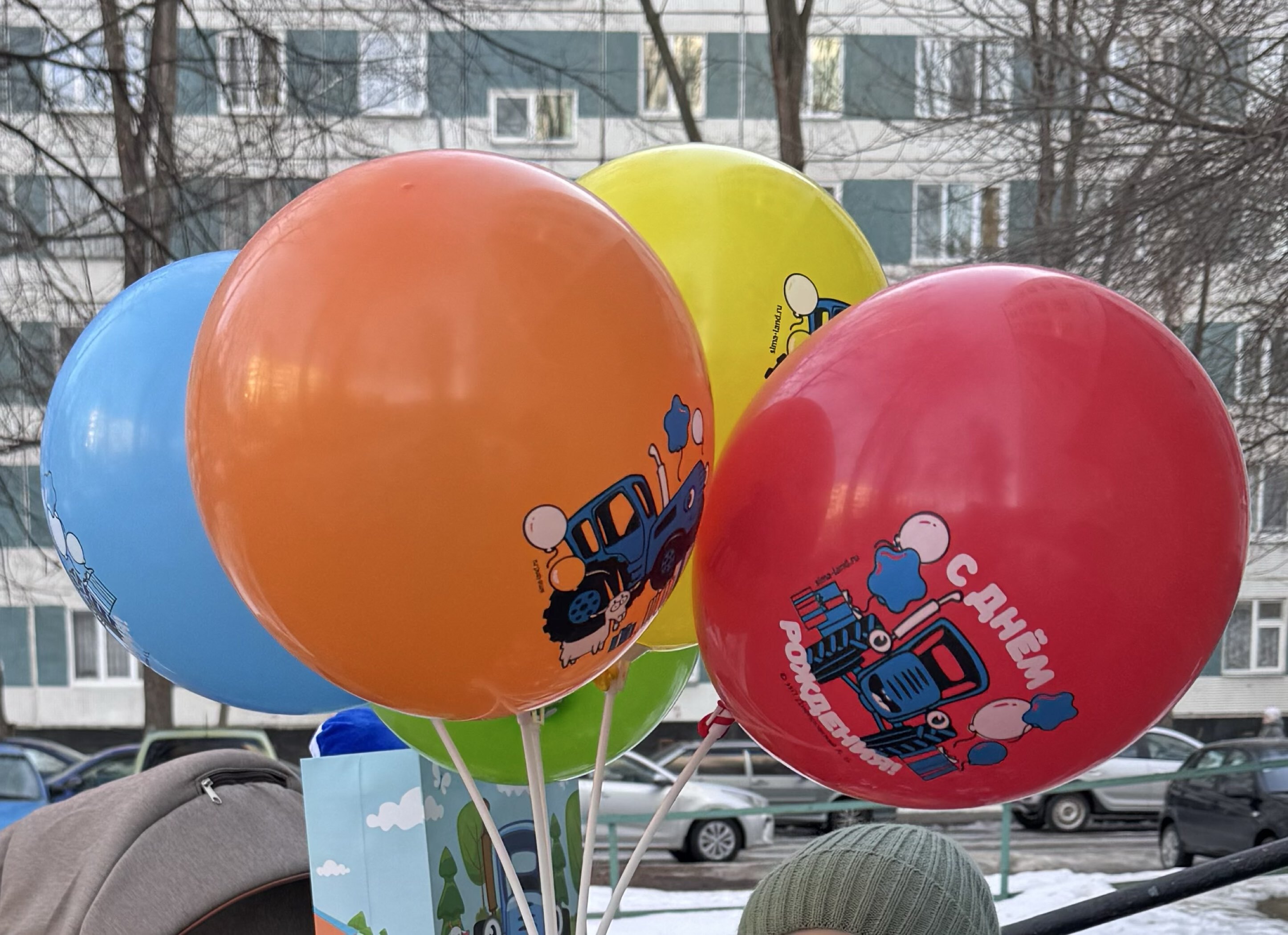 Фотография покупателя товара Воздушные шары «С Днем Рождения!»,12", набор 5 шт., Синий трактор - Фото 1