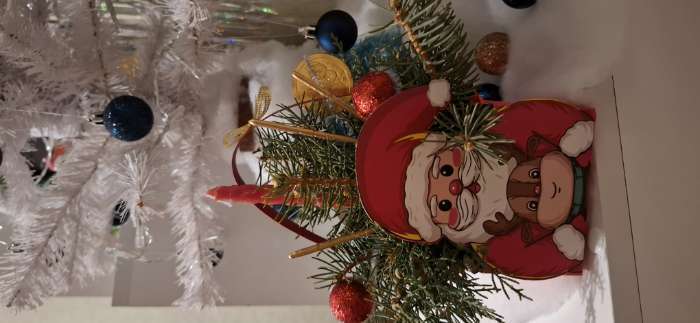 Фотография покупателя товара Коробка подарочная новогодняя складная ПВХ с ручками, «Снеговик», 9×9×9.5 см - Фото 2