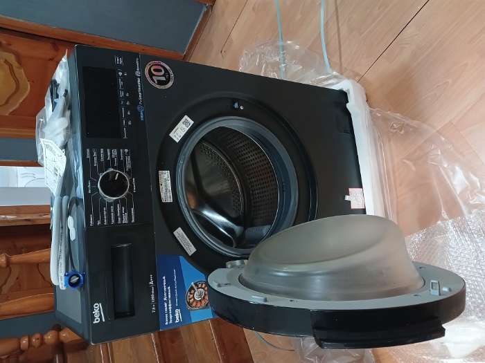Фотография покупателя товара Стиральная машина Beko WSPE7H616A, класс А, 1200 об/мин, до 7.5 кг, чёрная - Фото 1