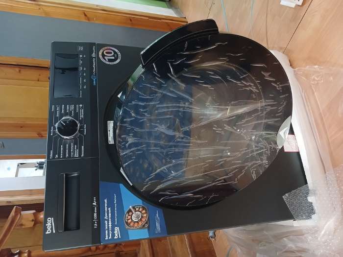 Фотография покупателя товара Стиральная машина Beko WSPE7H616A, класс А, 1200 об/мин, до 7.5 кг, чёрная - Фото 4