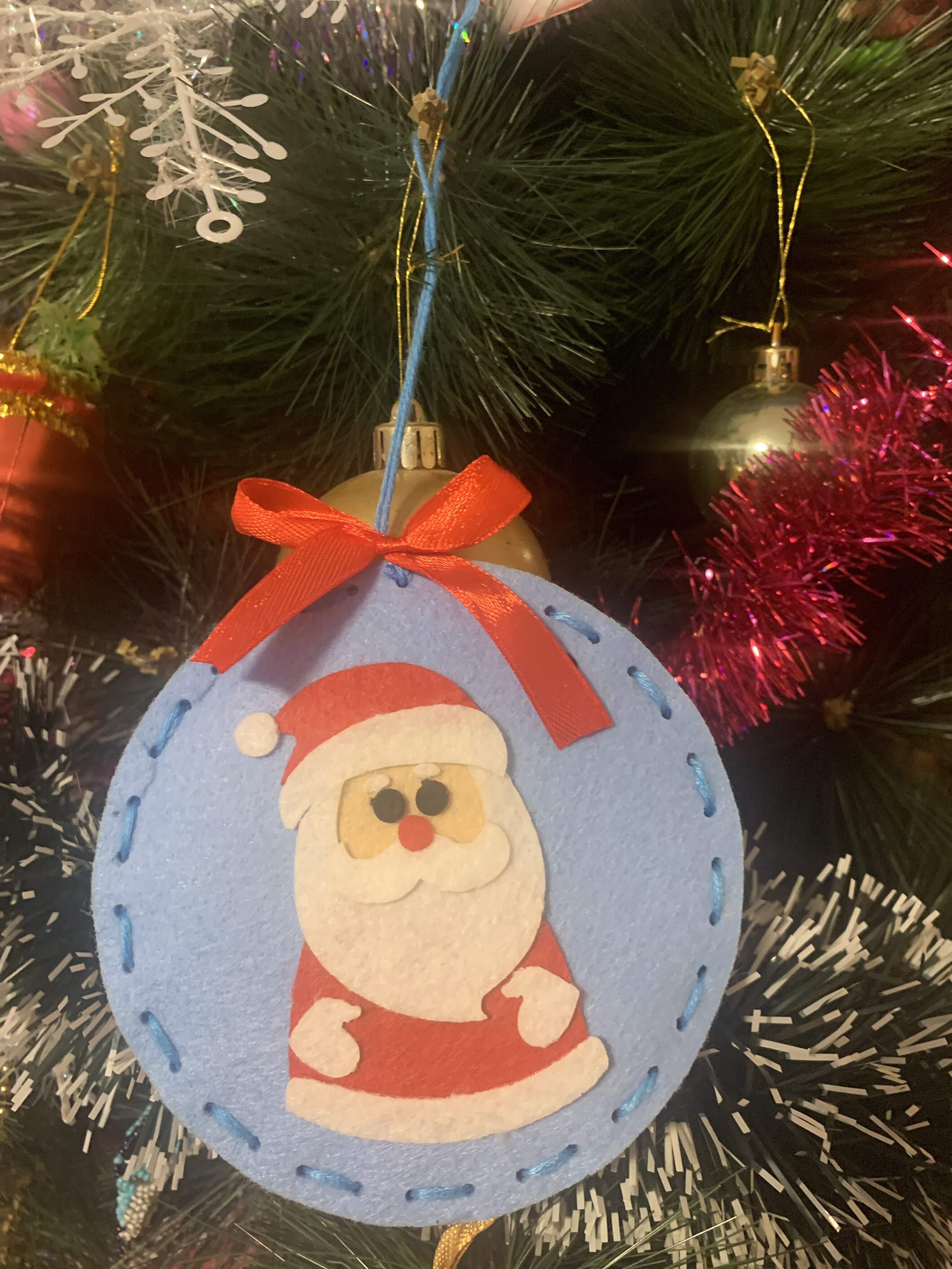 Фотография покупателя товара Ёлочный шар своими руками на новый год «Дед Мороз», набор для творчества - Фото 1