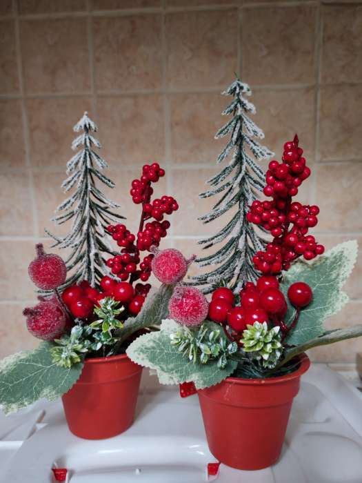 Фотография покупателя товара Новогодняя композиция на стол «Зимнее волшебство. Яркий праздник», в горшке, 25×7 см - Фото 1