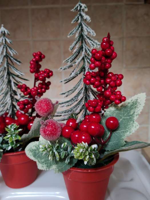 Фотография покупателя товара Новогодняя композиция на стол «Зимнее волшебство. Яркий праздник», в горшке, 25×7 см - Фото 2