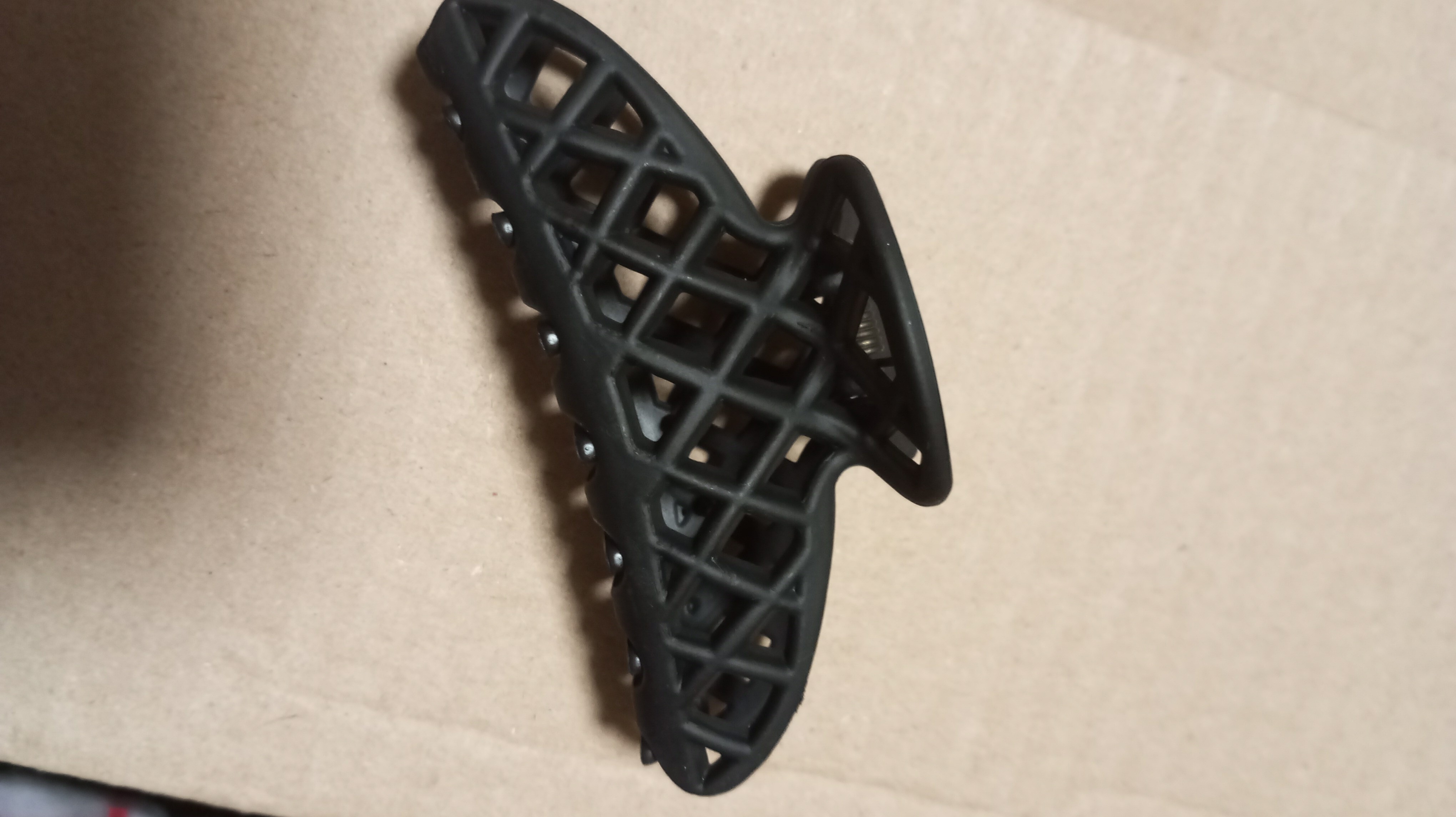 Фотография покупателя товара Крабик для волос «Матовый», сеточка люкс, 9 см, чёрный - Фото 2