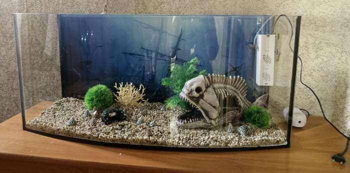 Фотография покупателя товара Аквариум «Телевизор» с крышкой, 115 л, 93×32×42/47 см, чёрный - Фото 1