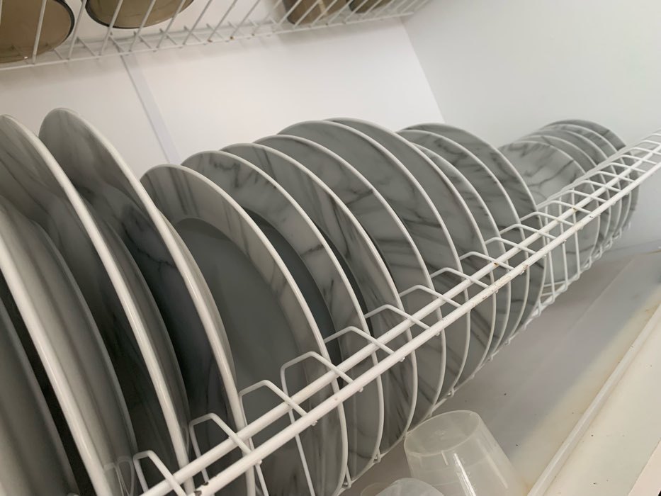 Фотография покупателя товара Набор керамической посуды Доляна «Мрамор», 24 предмета: тарелки d=19/21/24 см, чайная пара 200 мл, цвет серый