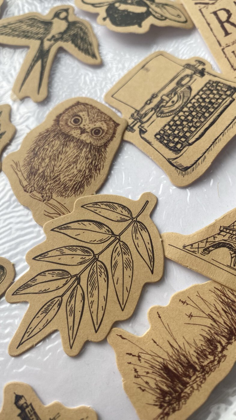 Фотография покупателя товара Наклейки для творчества «Ретро», набор 46 шт., 4.4×4.4×1.1 см - Фото 3