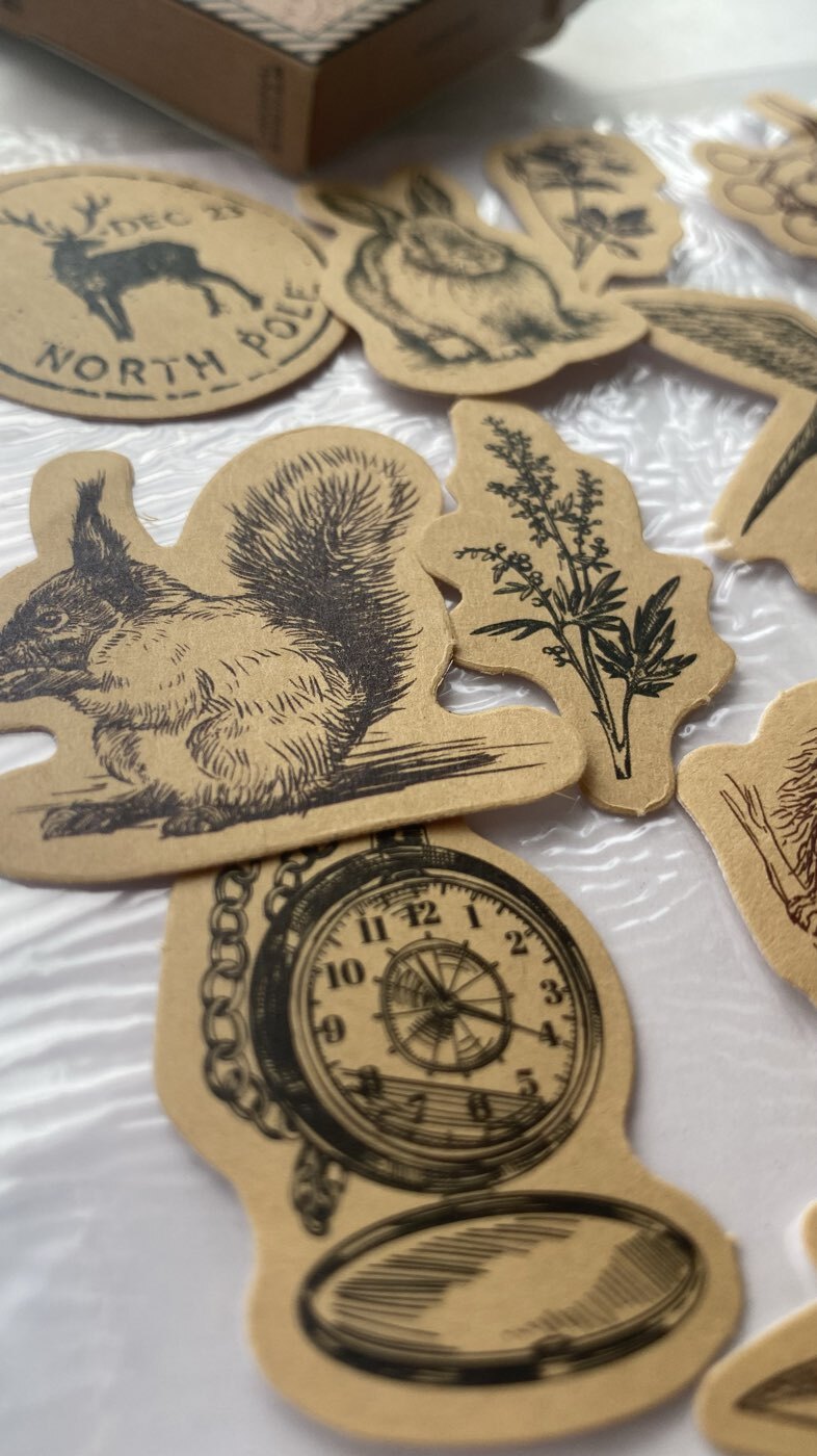 Фотография покупателя товара Наклейки для творчества «Ретро», набор 46 шт., 4.4×4.4×1.1 см - Фото 2