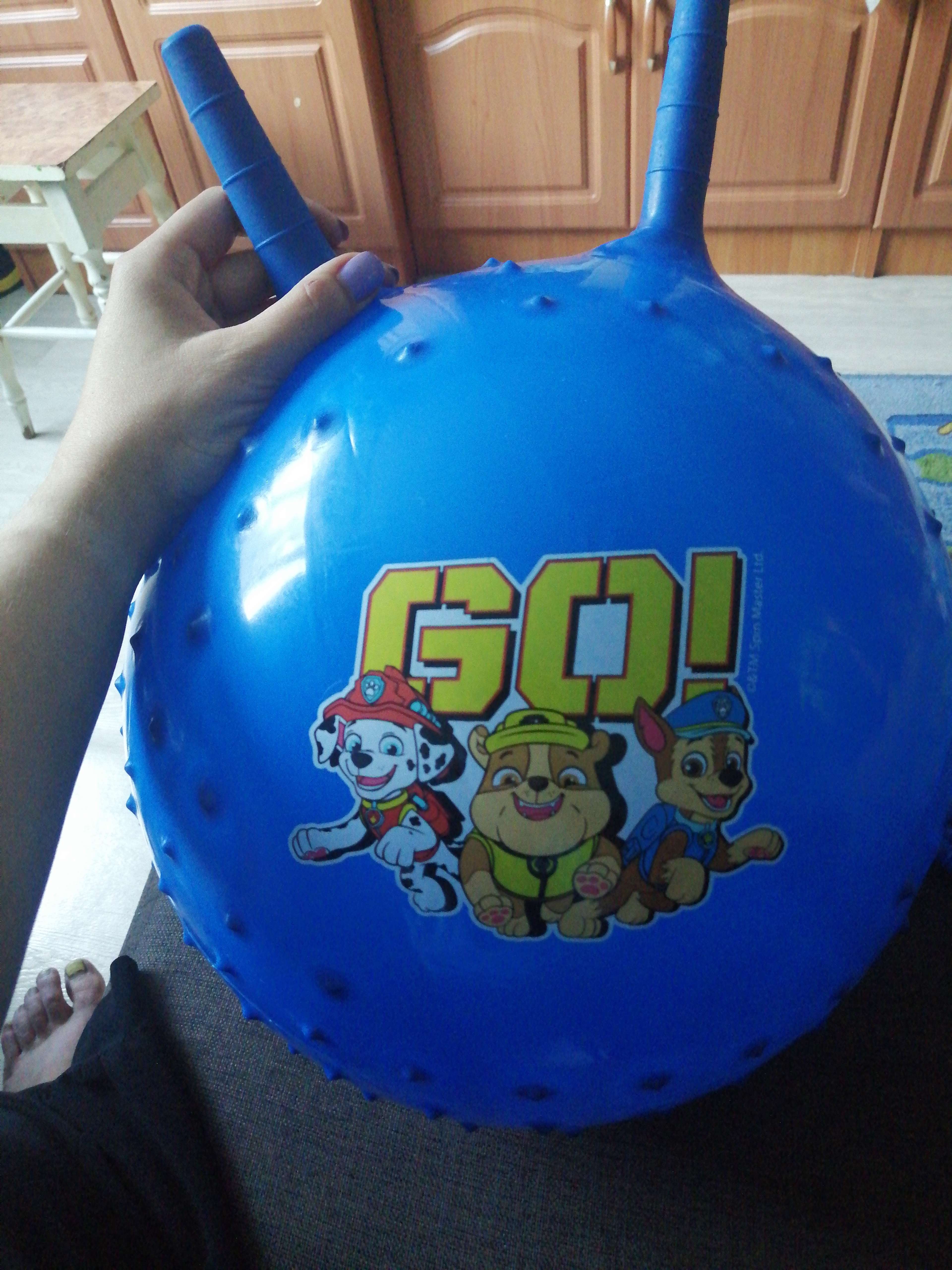 Фотография покупателя товара Мяч прыгун массажный с рожками Paw Patrol GO, d=45 см, вес 350 г, цвета МИКС - Фото 1