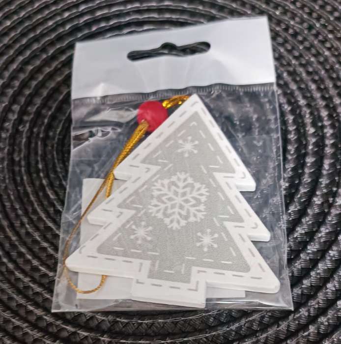 Фотография покупателя товара Елочная игрушка «Морозная ель», золотая нить, МИКС, односторонняя - Фото 1