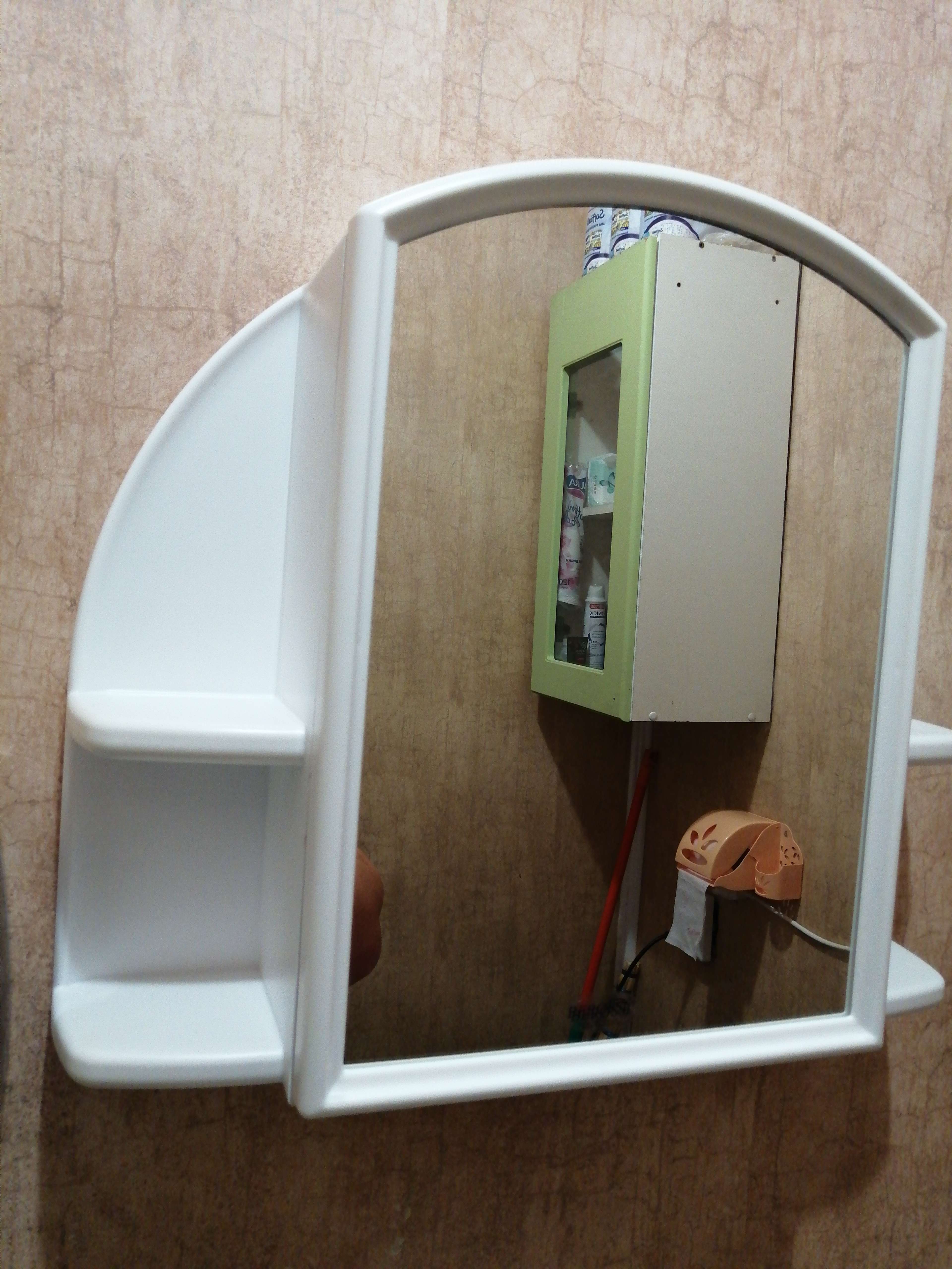 Фотография покупателя товара Шкафчик для ванной комнаты c зеркалом «Орион», цвет белый мрамор - Фото 5