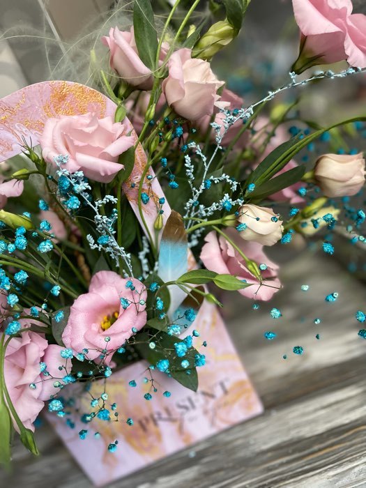 Фотография покупателя товара Коробка-переноска для цветов «Мрамор», 17 × 12 × 32 см - Фото 5