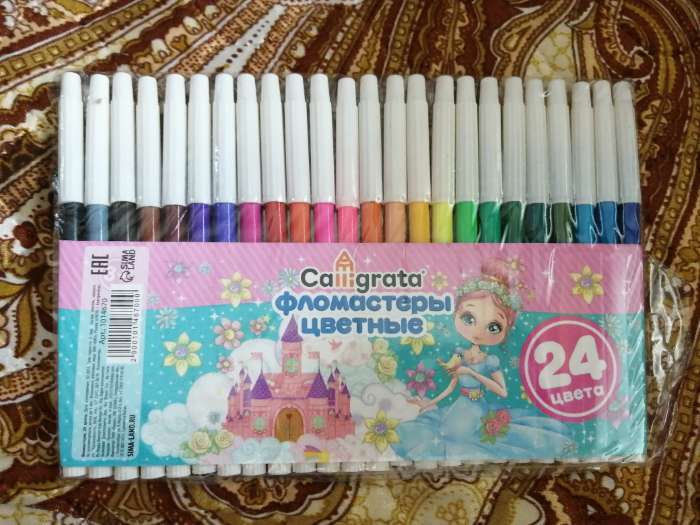 Фотография покупателя товара Фломастеры 24 Calligrata, невентилируемый колпачок - Фото 1