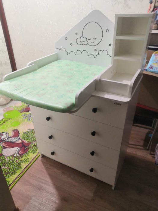Фотография покупателя товара Комод пеленальный детский Сириус Alf 805, 4 ящика, цвет белый