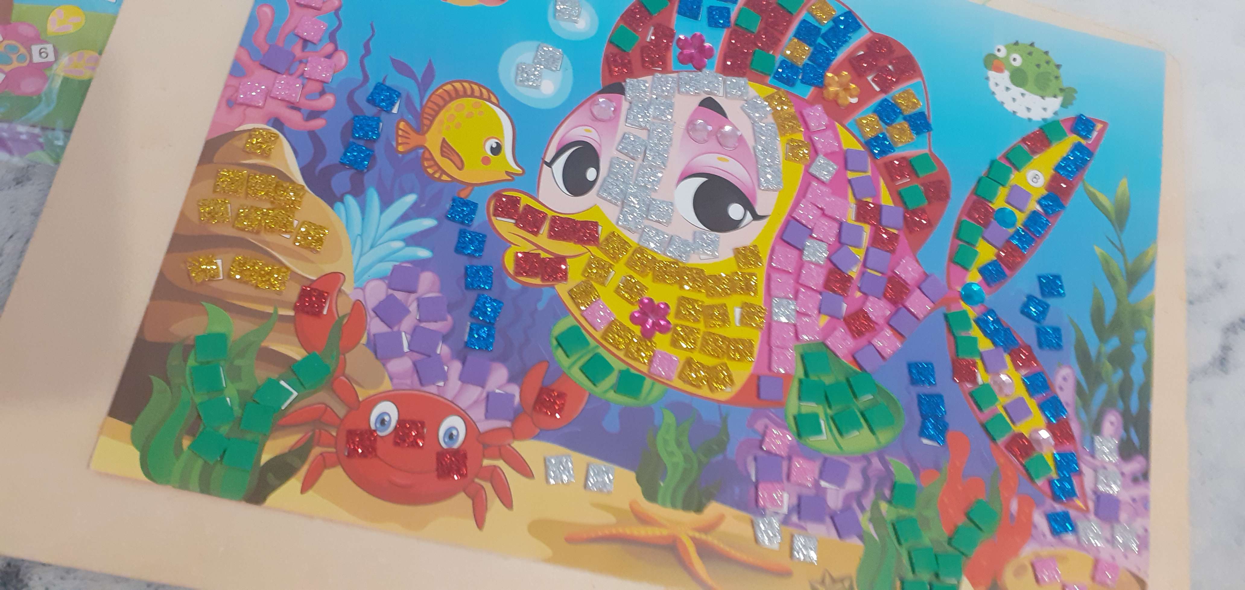 Фотография покупателя товара Мозаика стикерная «Рыбка красавица» блестки, стразы