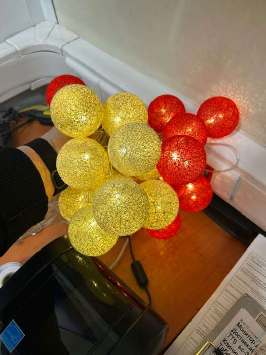 Фотография покупателя товара Гирлянда - нить, 5 м с насадками «Клубки летние», IP20, прозрачная нить, 20 LED, свечение тёплое белое, 220 В - Фото 13