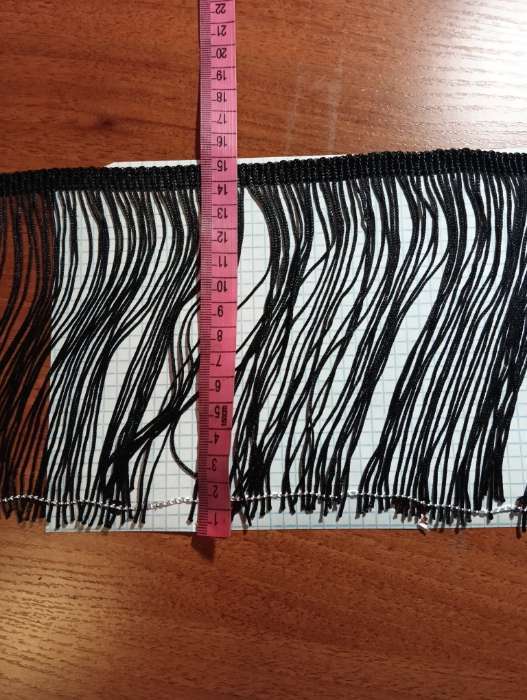 Фотография покупателя товара Тесьма декоративная «Бахрома», 15 см, 5 ± 0.5 м, цвет небесно-голубой - Фото 1