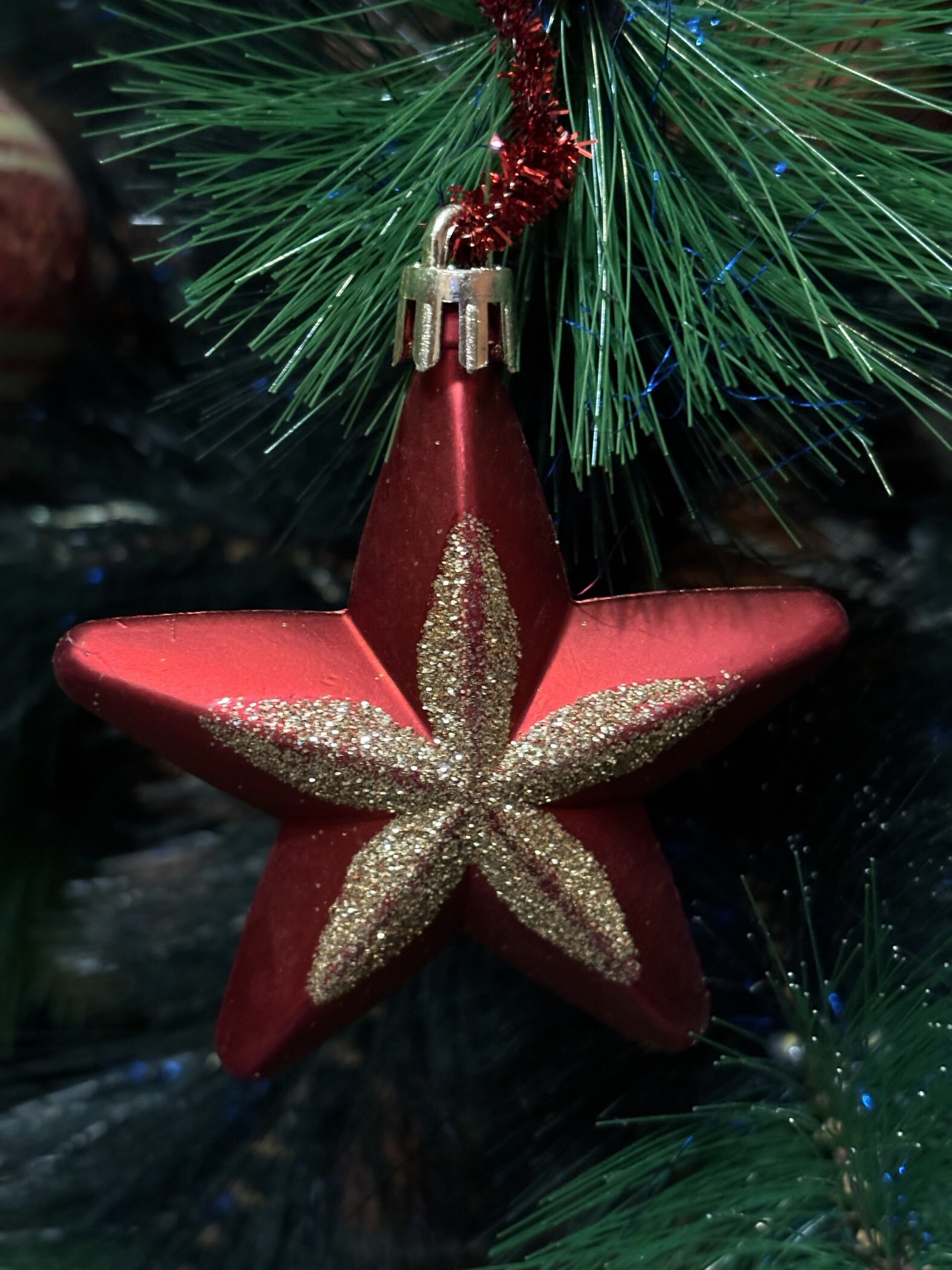 Фотография покупателя товара Ёлочные игрушки «Звёздочки», красные - Фото 1