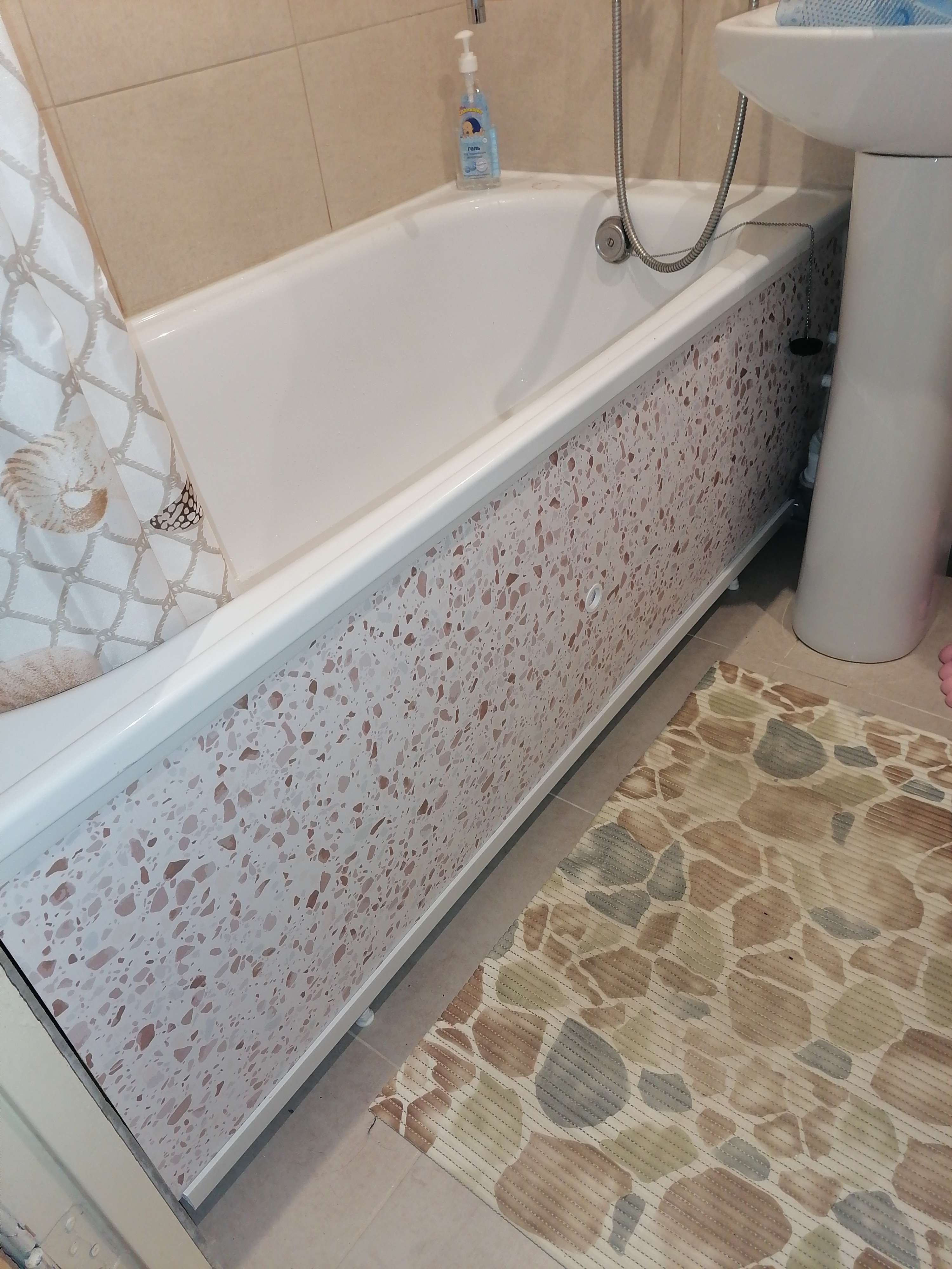Фотография покупателя товара Экран для ванны "Кварт Камешки", 148 см