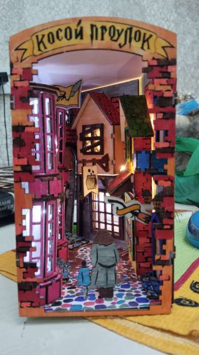 Фотография покупателя товара Ночник - конструктор своими руками из дерева «Поезд», подставка - разделитель для книг - Фото 1