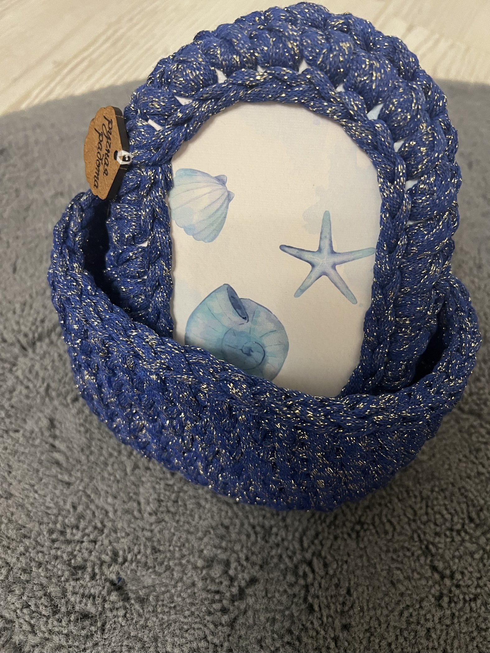 Фотография покупателя товара Трикотажная пряжа "Риббон" с люрексом 85м/170±5 гр (Кофе, люрекс: Серебро) - Фото 11