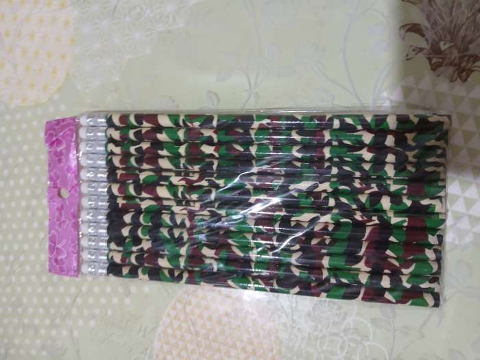 Фотография покупателя товара Карандаш чёрнографитный с ластиком "Милитари", твёрдость НВ - Фото 1