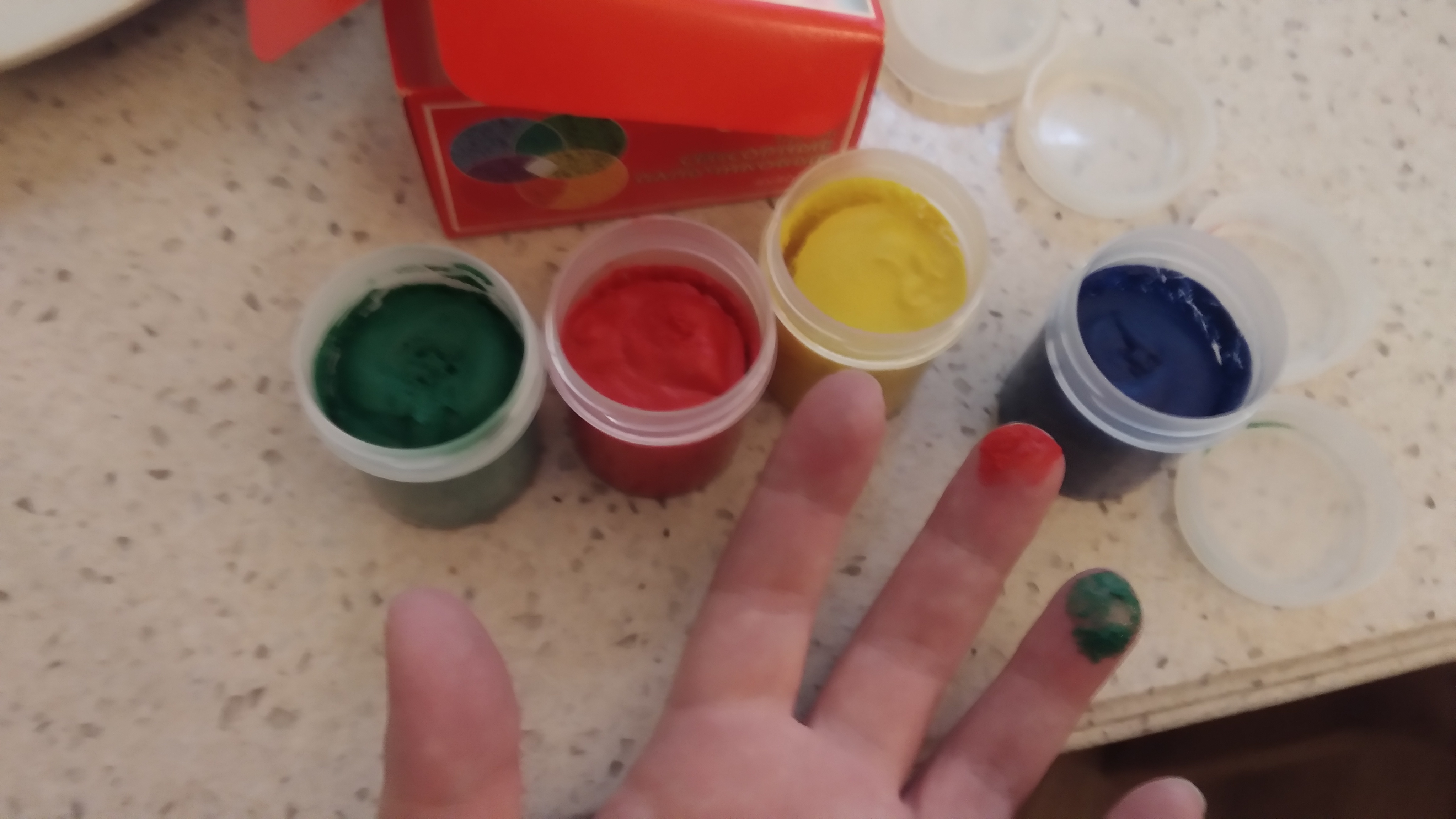 Фотография покупателя товара Краски пальчиковые сенсорные, набор 4 цвета по 40 мл «Экспоприбор» - Фото 1