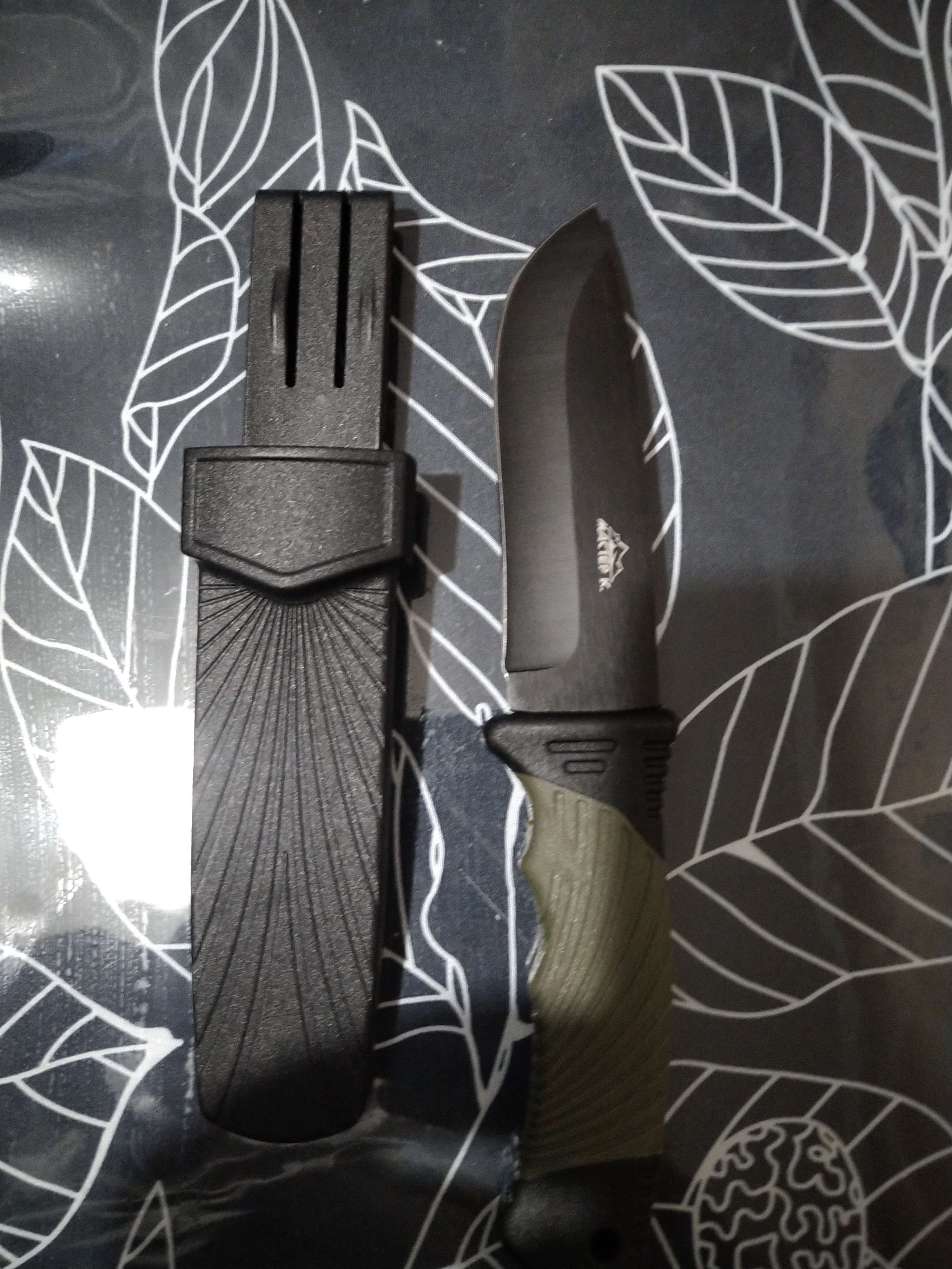 Фотография покупателя товара Нож тактический "Альфа" 23см, клинок 115мм/2,8мм, со стеклобоем, зеленый