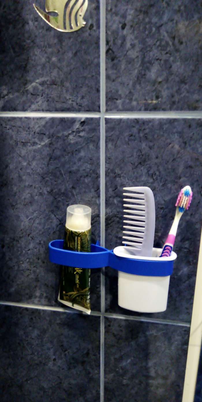 Фотография покупателя товара Подставка для зубных щёток и пасты, на присосках - Фото 2