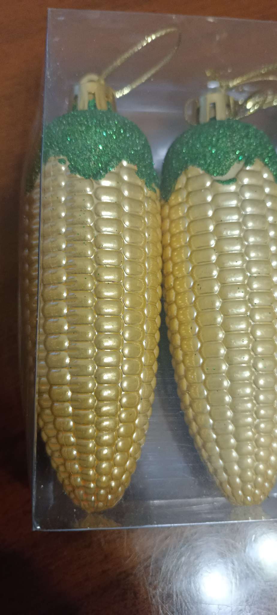 Фотография покупателя товара Ёлочные игрушки 4 шт. «Кукуруза» 10×3 см, золото - Фото 3