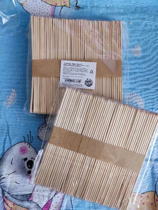 Фотография покупателя товара Набор деревянных палочек для мороженого, 11,5×1,1 см, 48-50 шт - Фото 10