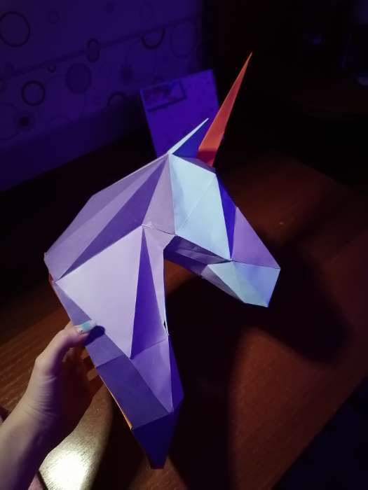 Фотография покупателя товара УЦЕНКА UNICON Полигональный конструктор, 8 листов, единорог - Фото 4