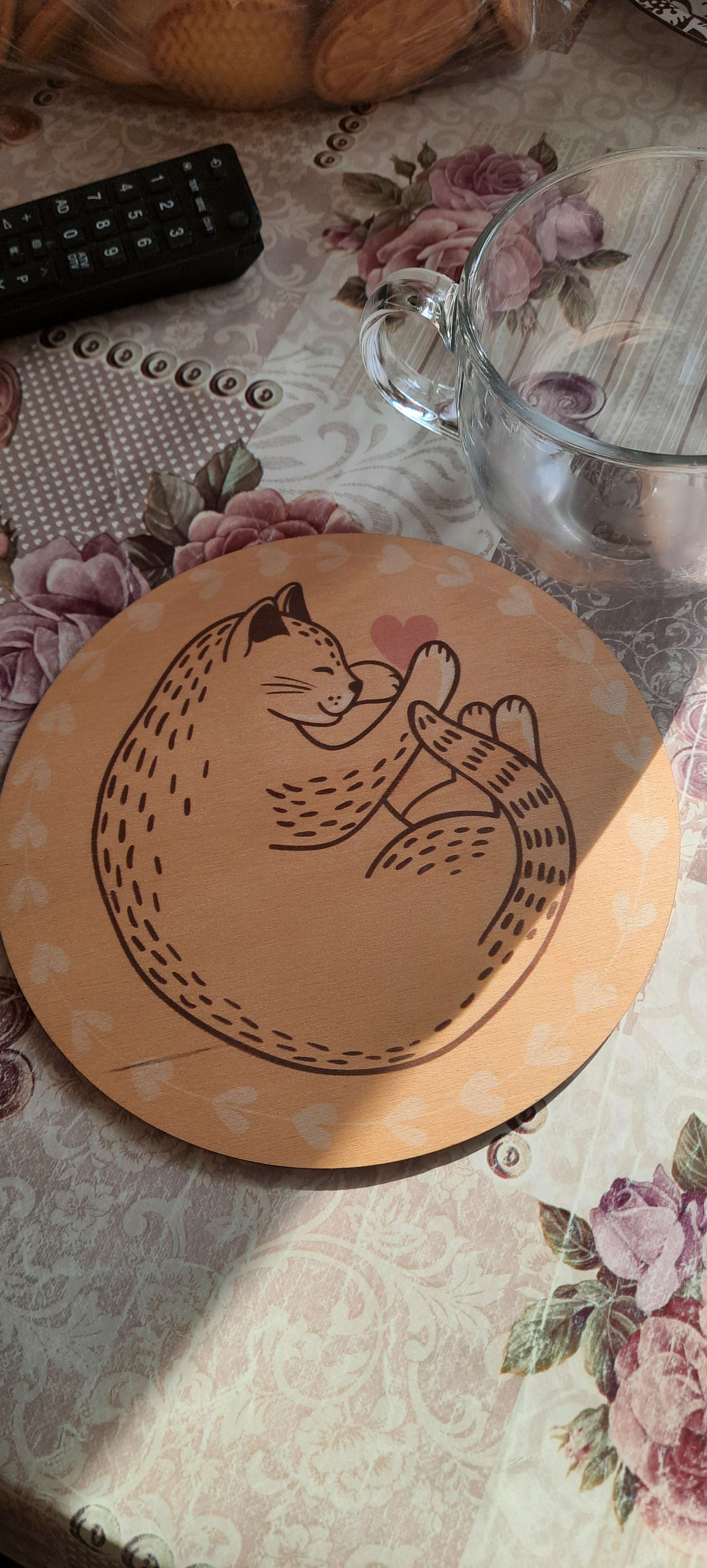 Фотография покупателя товара Подставка под горячее «Котик», Ø 19 см - Фото 1