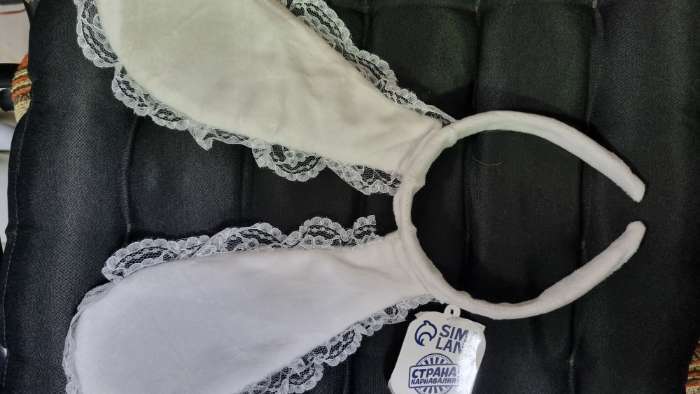 Фотография покупателя товара Карнавальный ободок «Зайка» с кружевом, МИКС - Фото 1