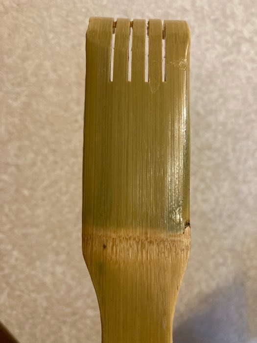 Фотография покупателя товара Массажёр-чесалка, двусторонний, из бамбука, 45 × 3,5 см, цвет бежевый - Фото 6