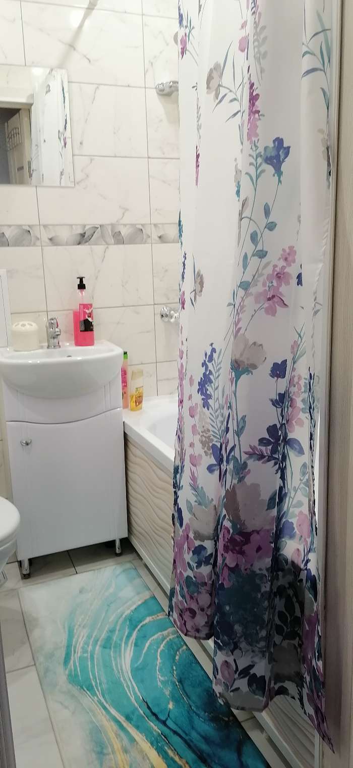 Фотография покупателя товара Коврик для ванной Доляна «Камень», 40×60 см, цвет бирюзовый - Фото 2