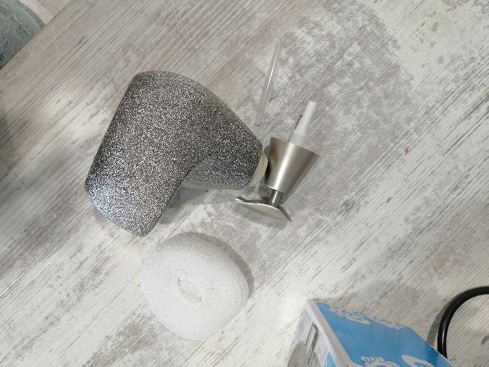 Фотография покупателя товара Дозатор для моющего средства с подставкой для губки Доляна «Африка, 350 мл, цвет серый - Фото 2