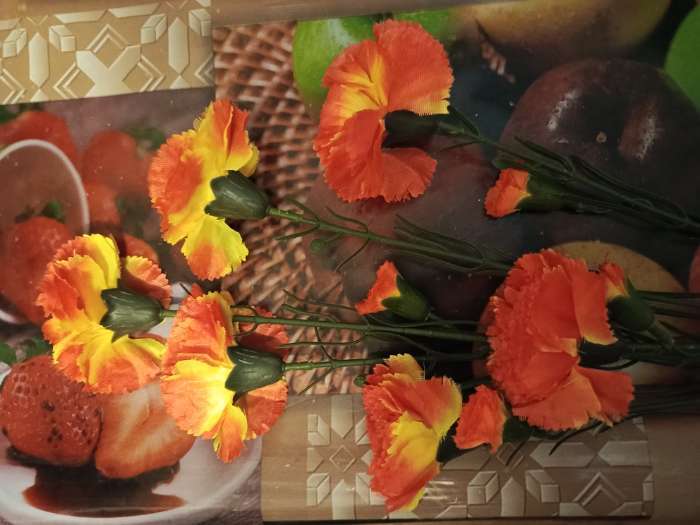 Фотография покупателя товара Цветы искусственные «Куст гвоздики», h=70 см, d=7 см, МИКС - Фото 6