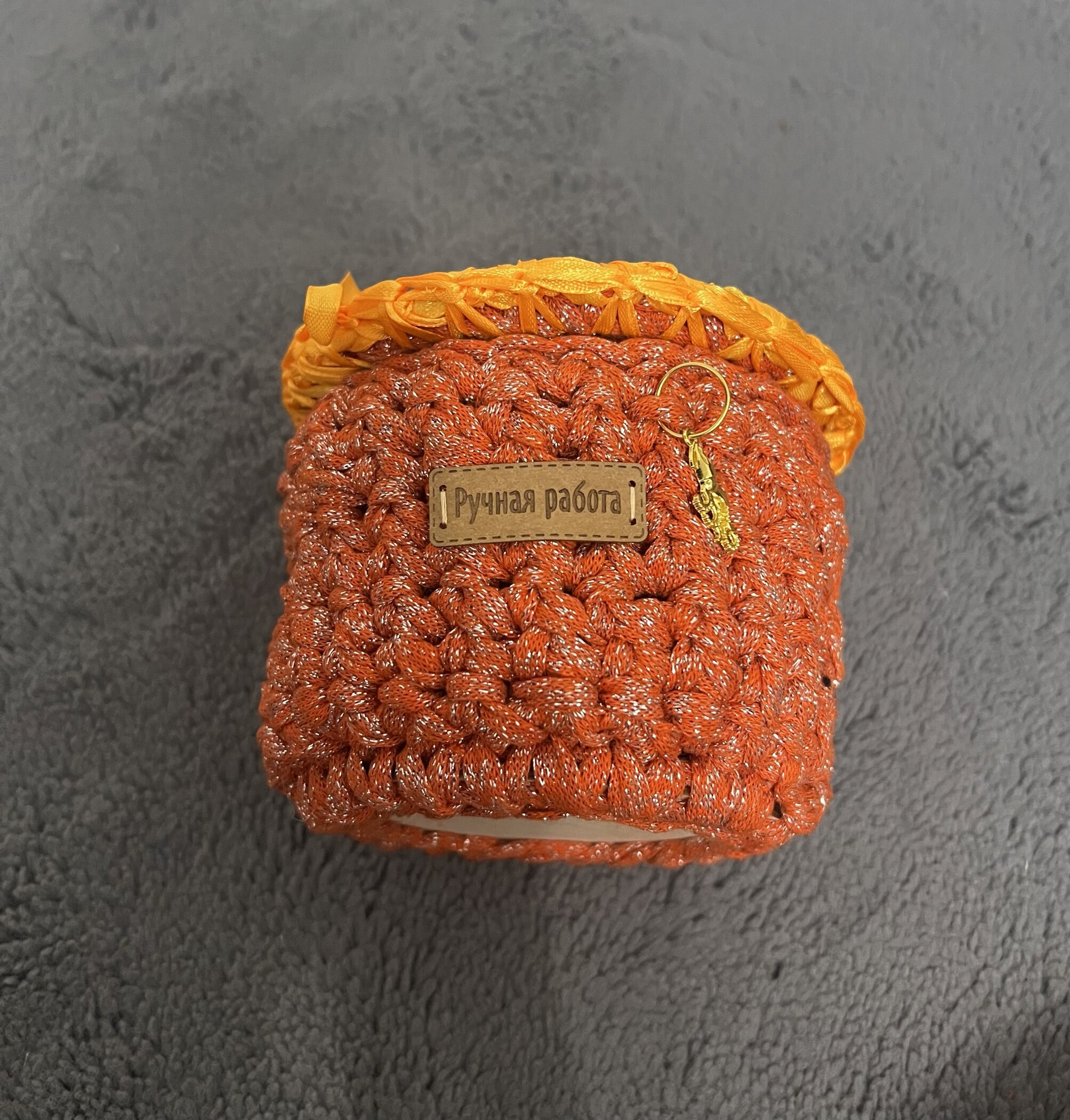 Фотография покупателя товара Трикотажная пряжа "Риббон" с люрексом 85м/170±5 гр (Кофе, люрекс: Серебро) - Фото 6