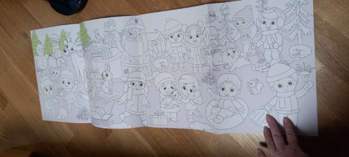 Фотография покупателя товара Раскраска длинная «Новогодние хлопоты» - Фото 1