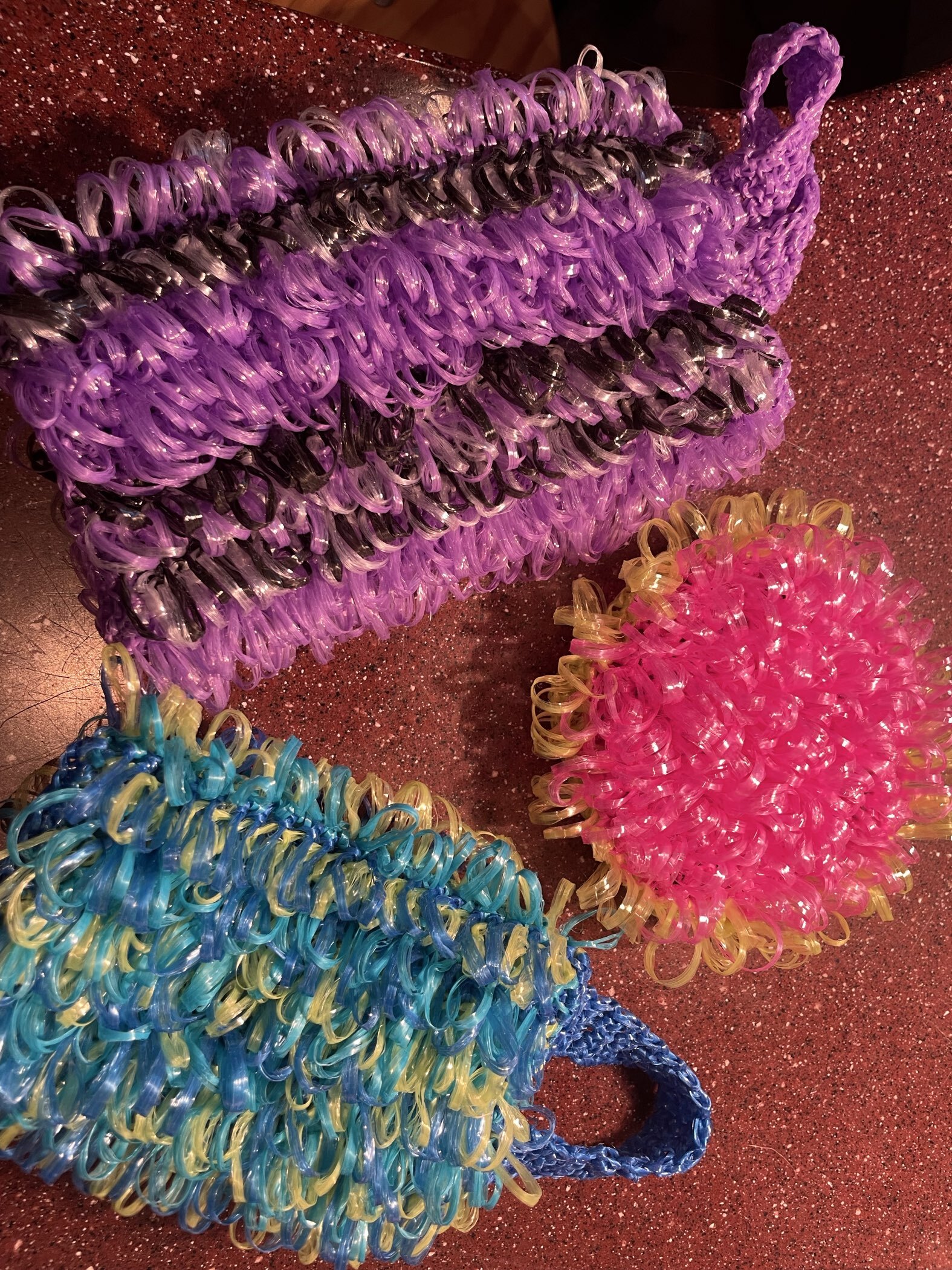 Фотография покупателя товара Пряжа "Для вязания мочалок" 100% полипропилен 300м/75±10 гр в форме цилиндра (красный) - Фото 1