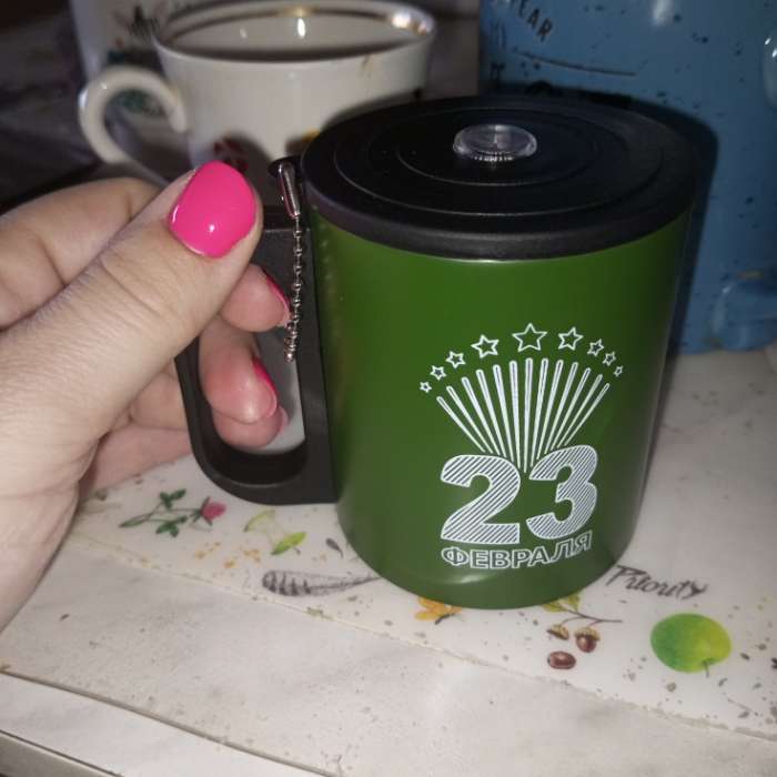 Фотография покупателя товара Термокружка «23 февраля», 180 мл, с компасом - Фото 2